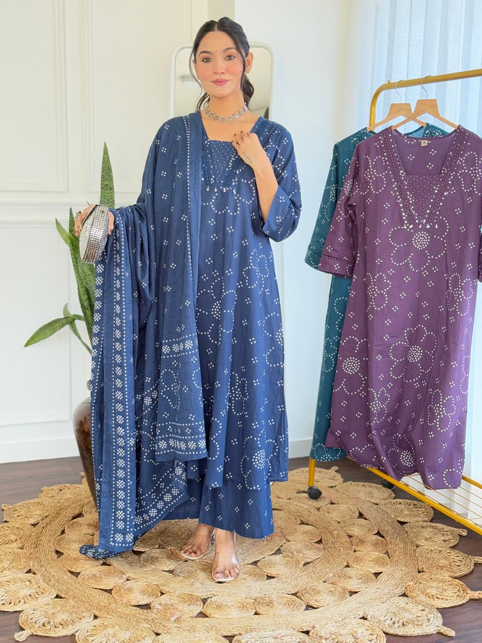 Gulshan A-Line palazoo set-teal